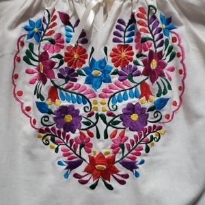 Mexican Floral Embroided off the shoulder Blouse